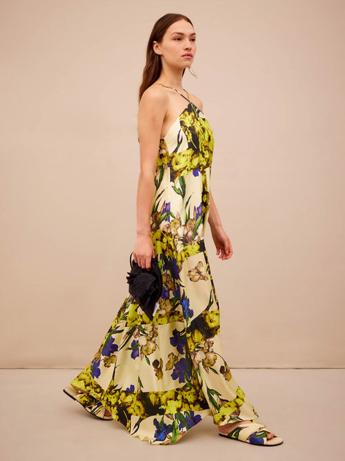 Erika Cavallini Floral Silk Halter Dress