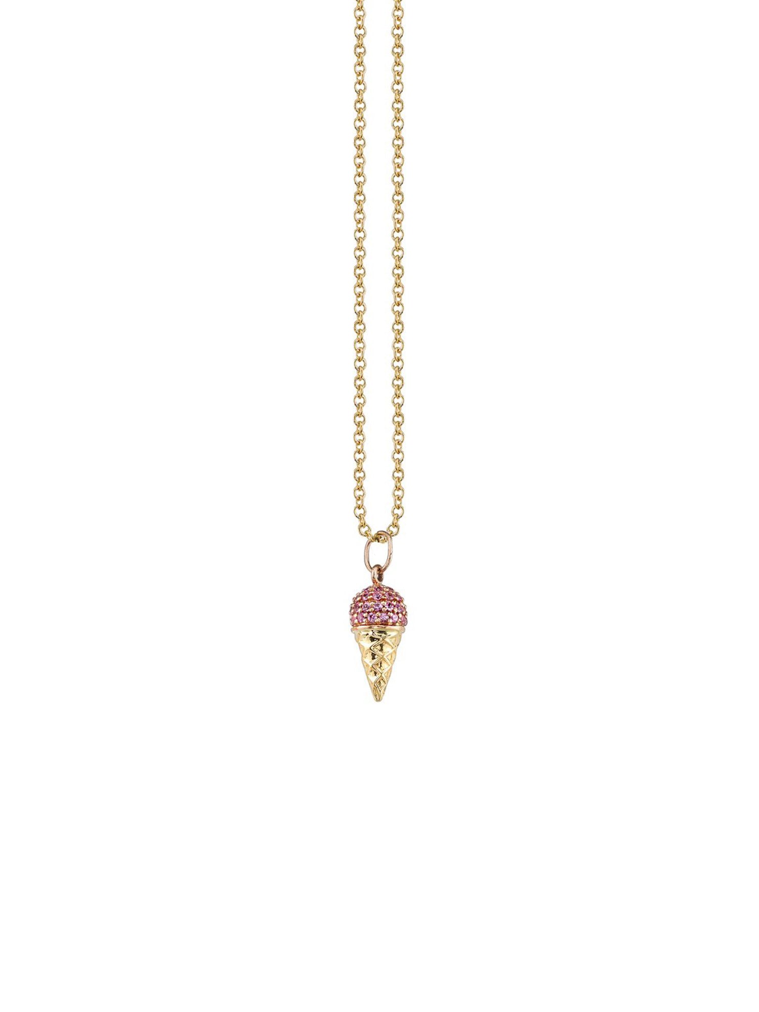 Sydney Evan Ice Cream 14k Gold Pink Sapphire Necklace | Hangar9