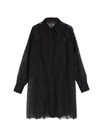 Max Mara Venere Long Sleeve Organza Dress Black