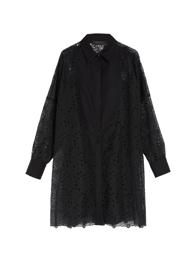 Max Mara Venere Long Sleeve Organza Dress Black