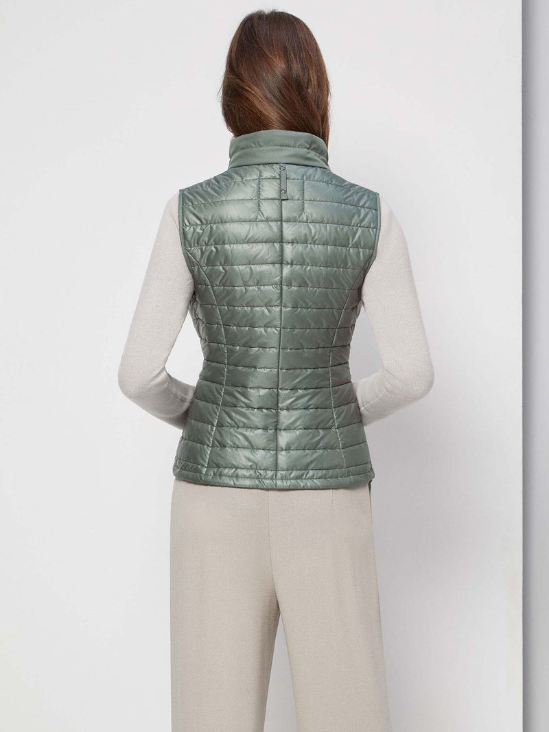 Cinzia Rocca Straight Quilted Vest  Giada Green