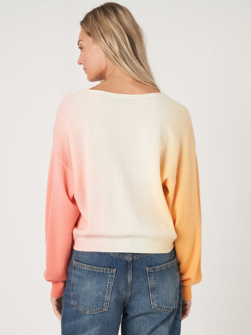 Repeat Knitted Pullover with Two-Toned Sleeves