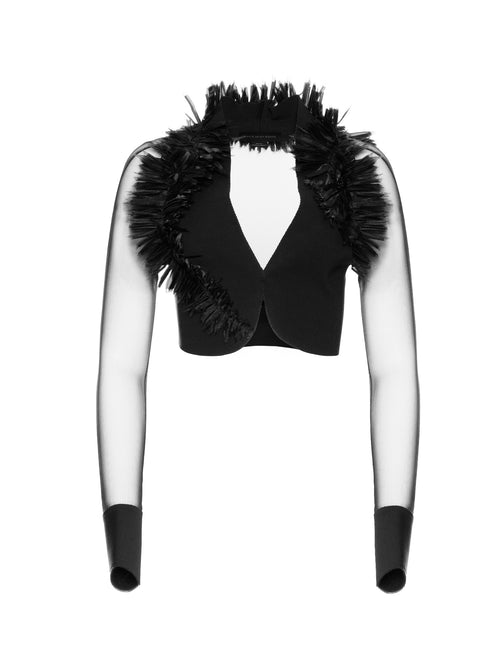 Marie Saint Pierre Crystal Sheer Jacket