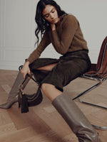 Veronica Beard Alexie Suede Midi Skirt