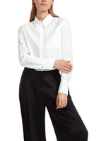 Marc Cain Cropped Collared Blouse White