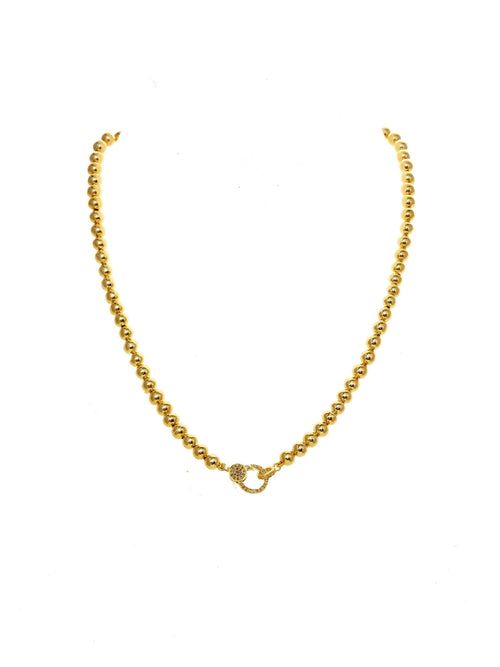 Margo Morrison Gold Filled Beaded Necklace with Diamond Clasp