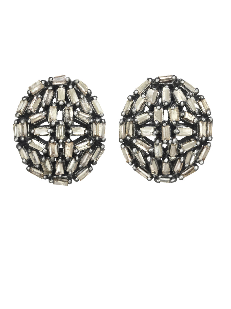 Margo Morrison Diamond Baguette Round Earrings