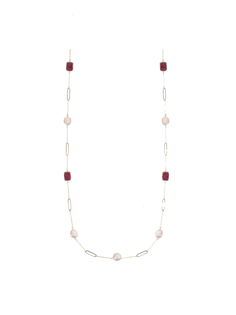 Mabel Chong Ruby Paperclip Long Necklace
