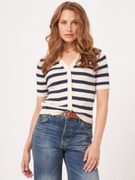 Repeat Rib Knit Striped Cardigan