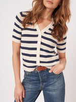 Repeat Rib Knit Striped Cardigan