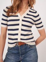 Repeat Rib Knit Striped Cardigan