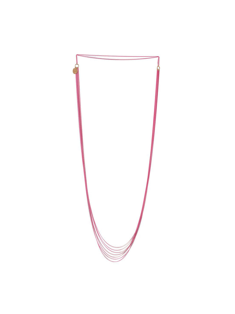 Antura Long Painted Necklace Fuchsia