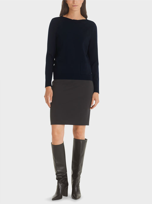 Marc Cain "Rethink Together" Patch Pocket Sweater Midnight Blue