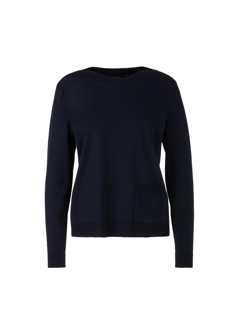 Marc Cain "Rethink Together" Patch Pocket Sweater Midnight Blue