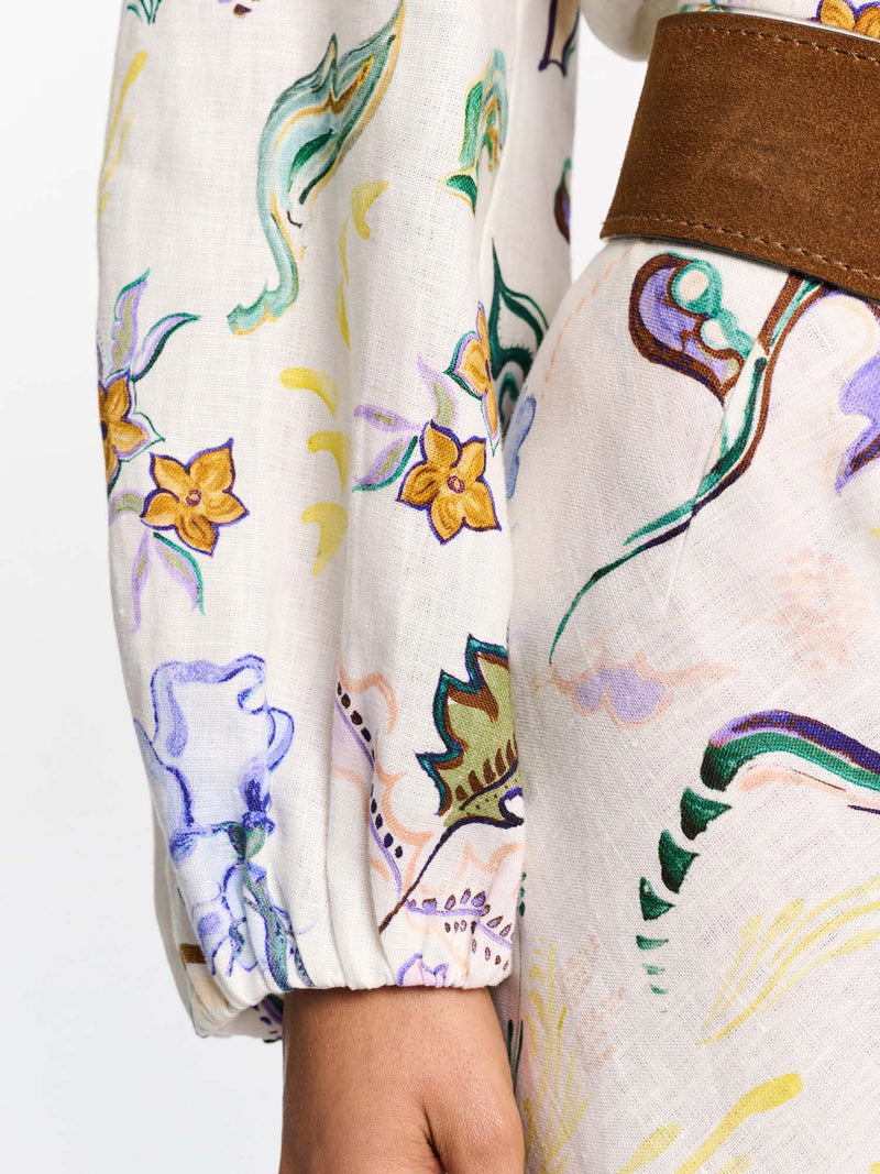 Dorothee Schumacher Floral Power Printed Linen Blouse