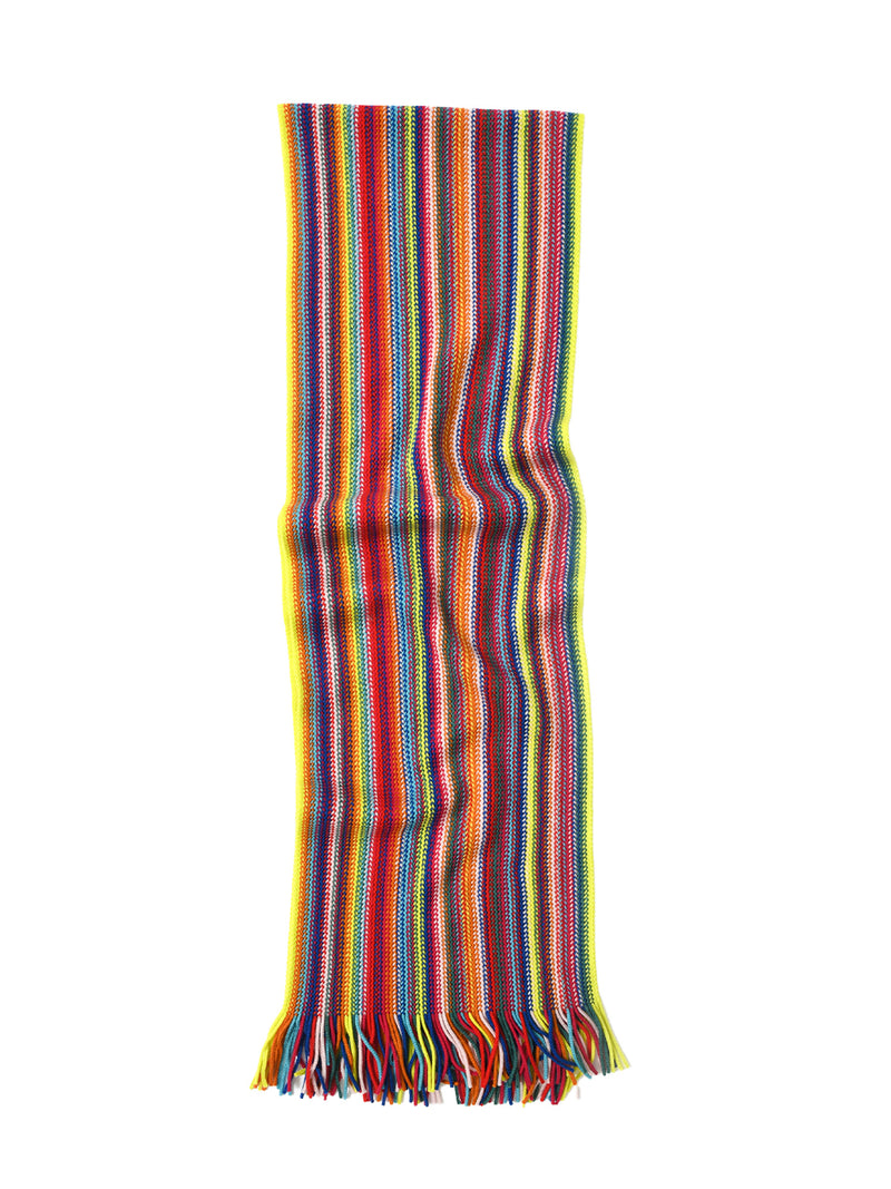 Abstract Multi-Striped Wool Scarf