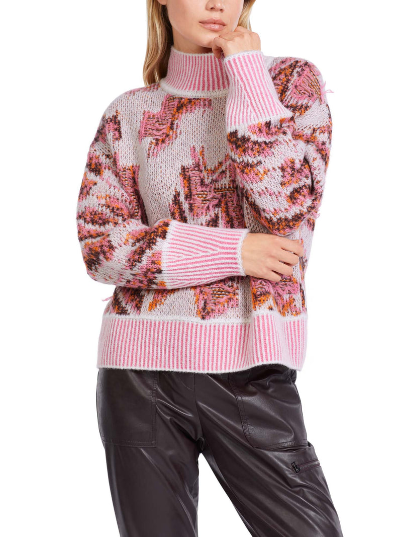 Marc Cain Turtleneck Sweater with Contrast Cuffs