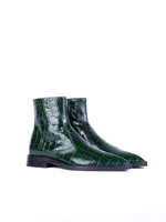 Victoria Beckham Embossed Croc Flat Ankle Boot