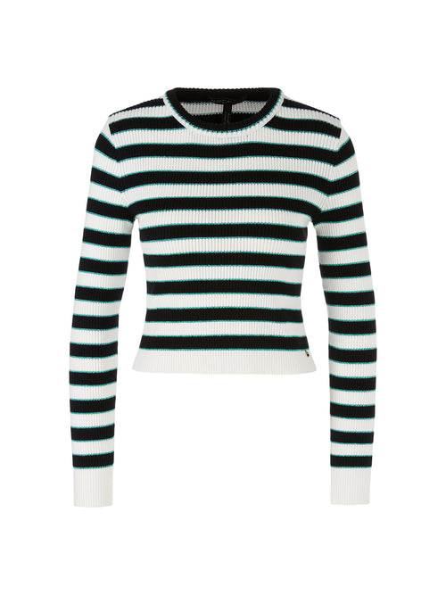 Marc Cain Striped Sweater with Metallic Trims