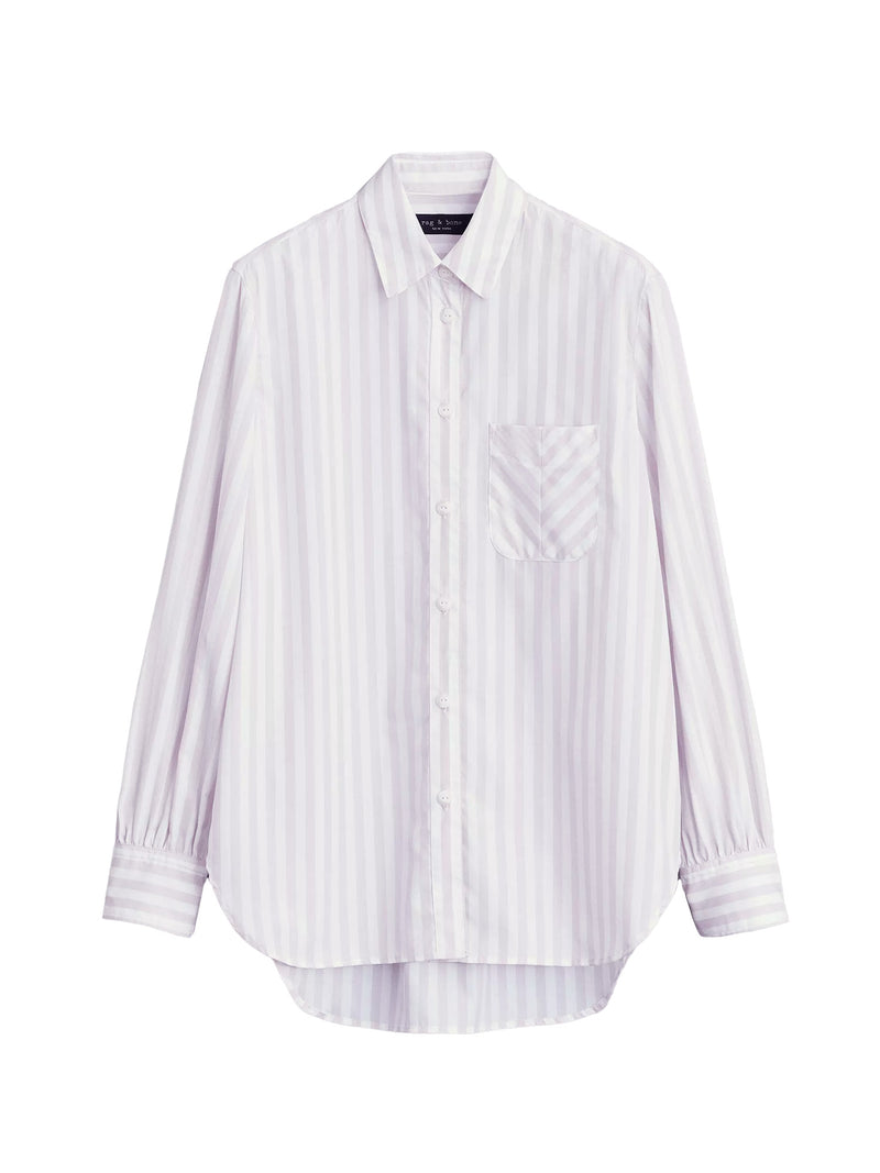 Rag & Bone Maxine Button Down Striped Shirt Lavender