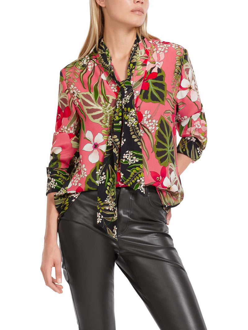 Marc Cain Printed Blouse with Tie Neck