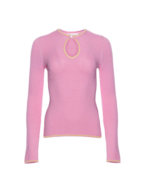 Victoria Beckham Knitted Key Hole Top Pink