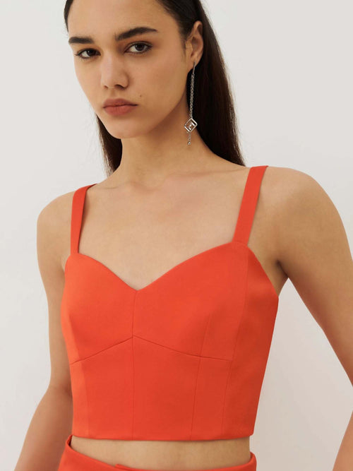 Marella Bambola Satin Top Orange