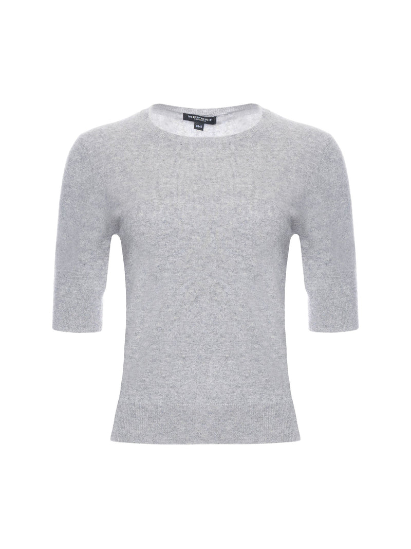 Repeat Basic Short Sleeve Organic Cashmere Sweater