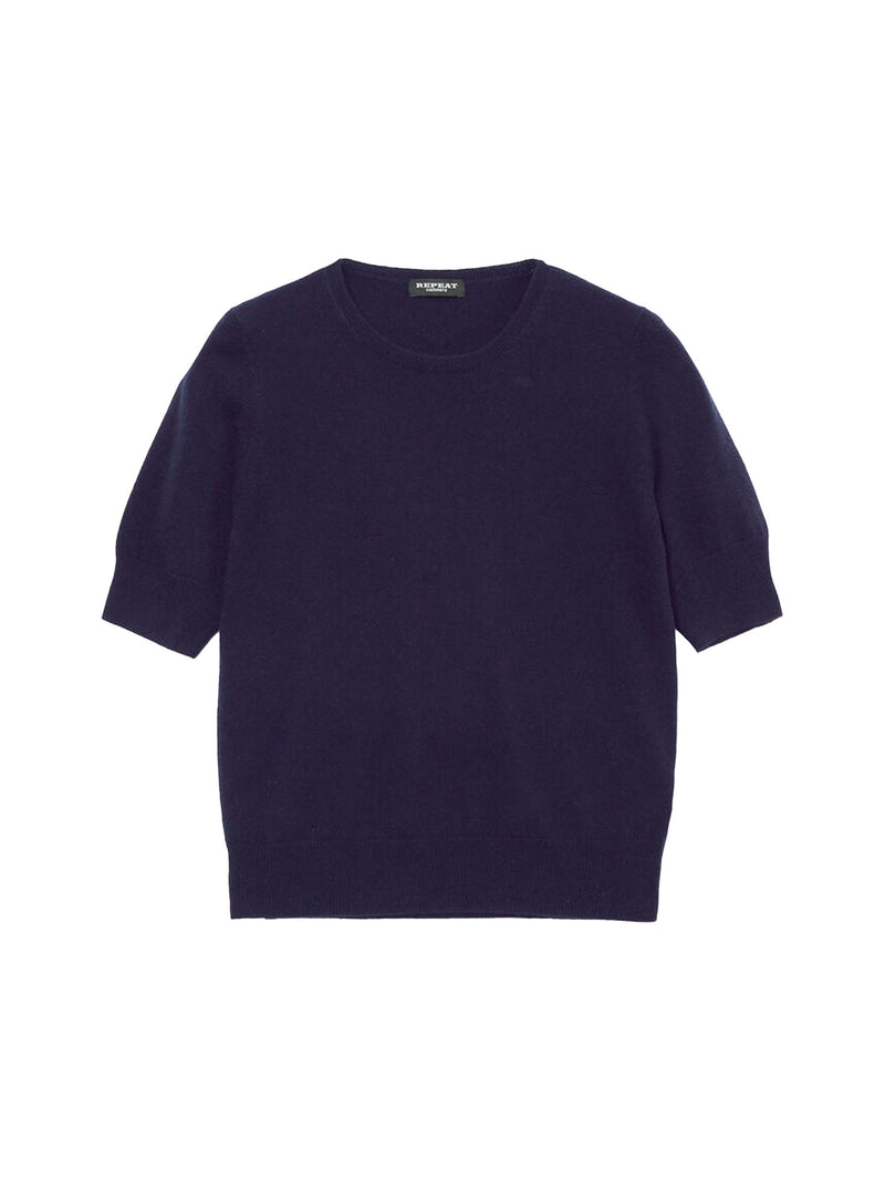 Repeat Basic Short Sleeve Cashmere Sweater