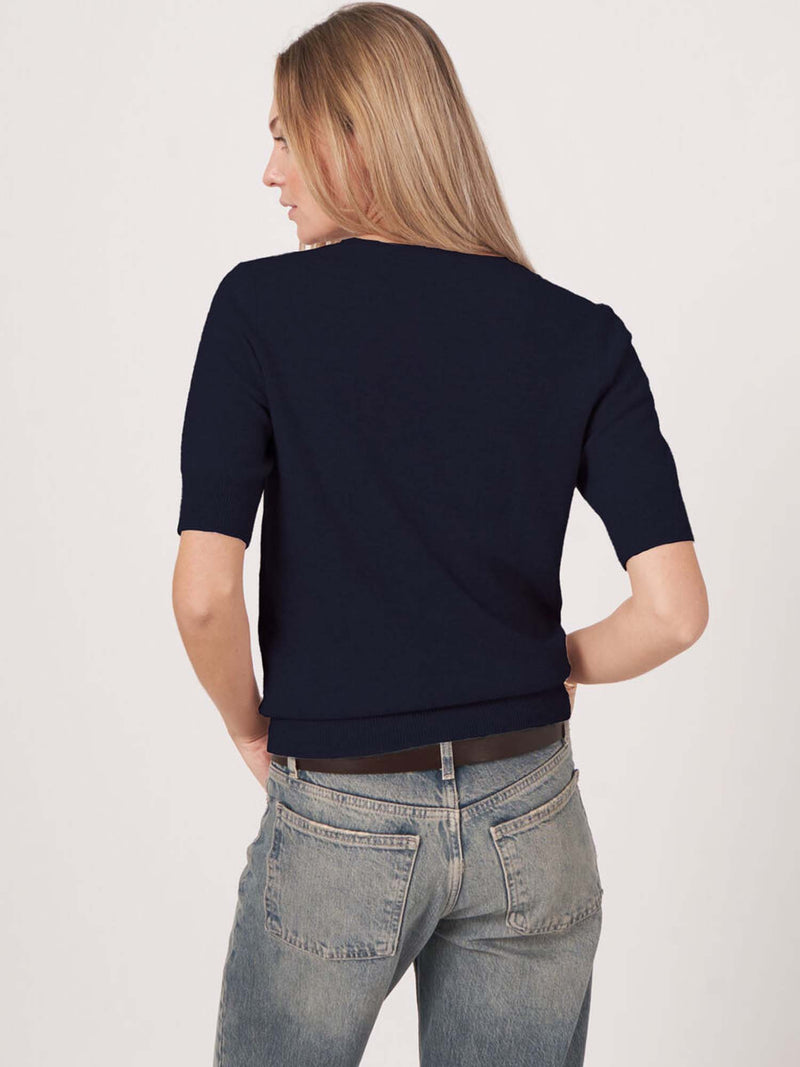 Repeat Basic Short Sleeve Cashmere Sweater