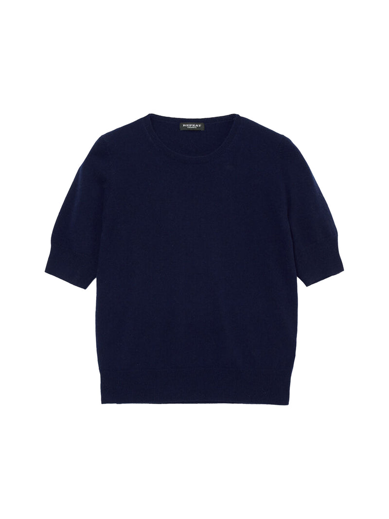 Repeat Basic Short Sleeve Cashmere Sweater