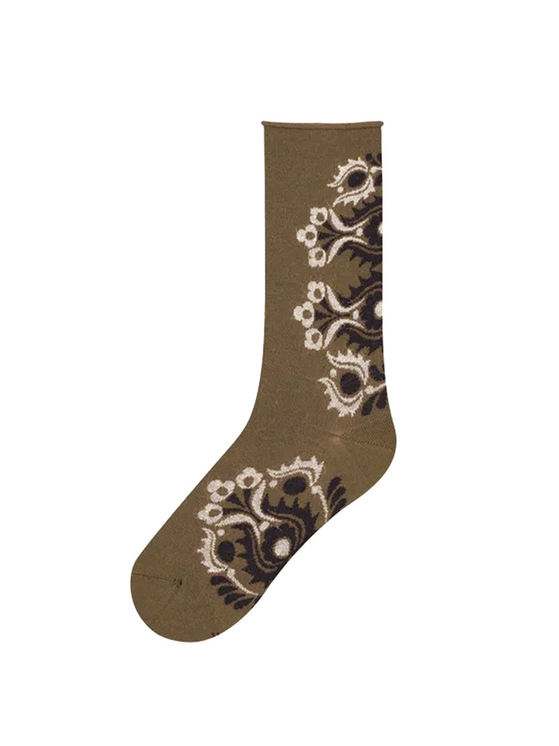 Bleu For√™t Fine Wool Socks w. Folke Pattern