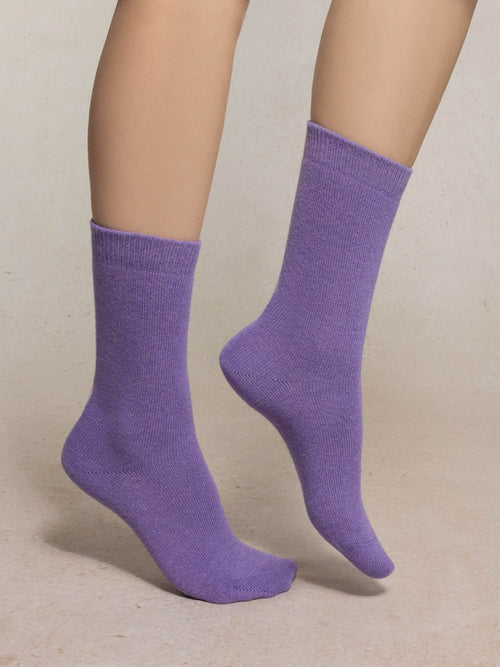 Bleuforêt  Solid Coloured Cashmere Socks - Parma Violet Purple