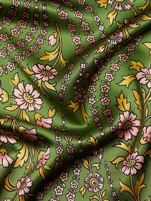 Veronica Beard Clover Stretch-Silk Floral Skirt