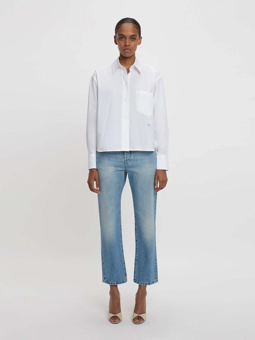 Victoria Beckham Cropped Long Sleeve Shirt