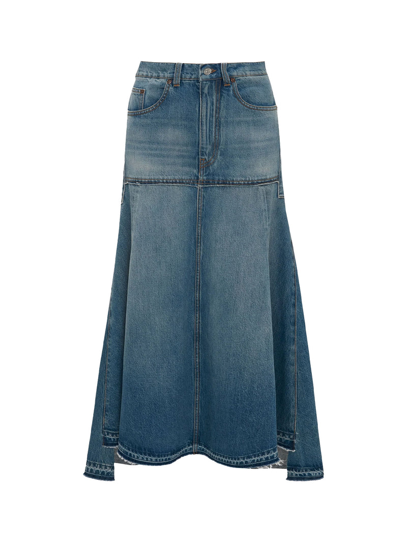 Victoria Beckham Fit-and-Flare Denim Skirt