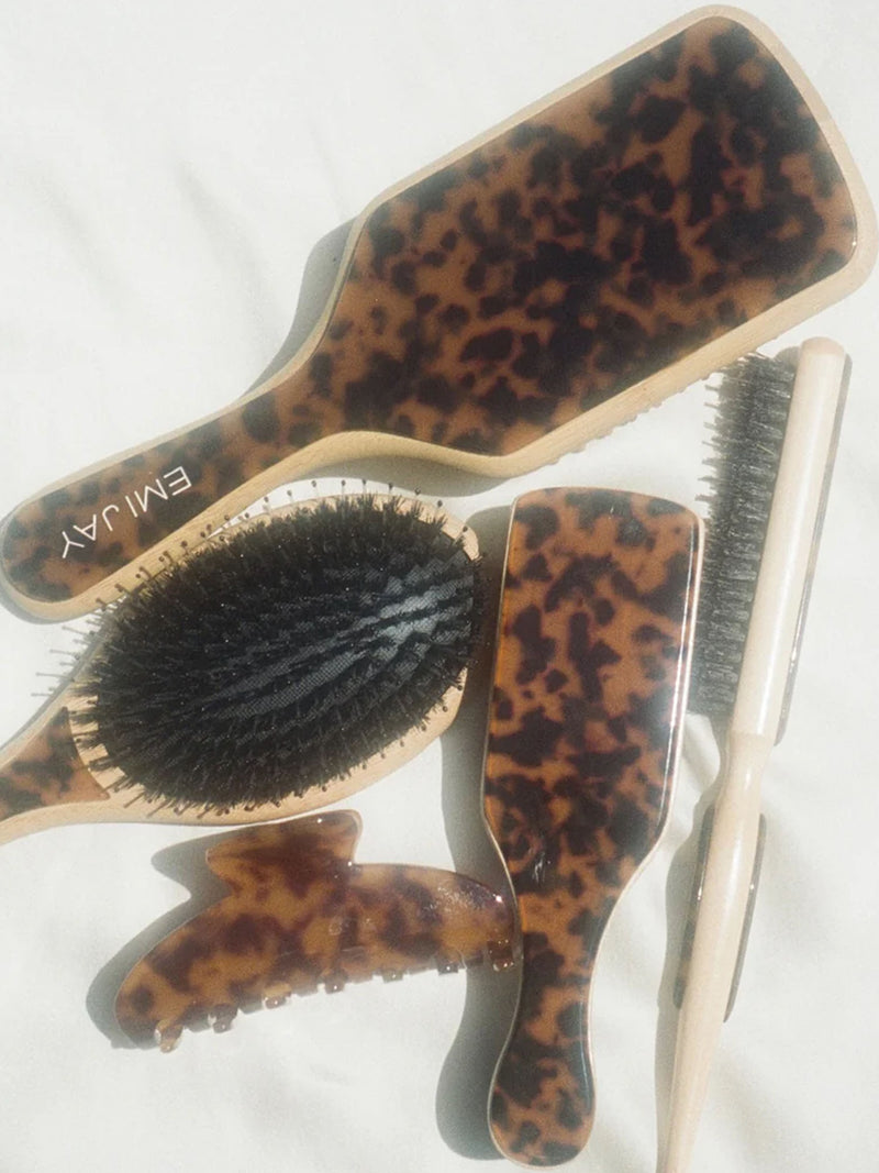 Emi Jay Flat Brush + Effing Claw Clip Set