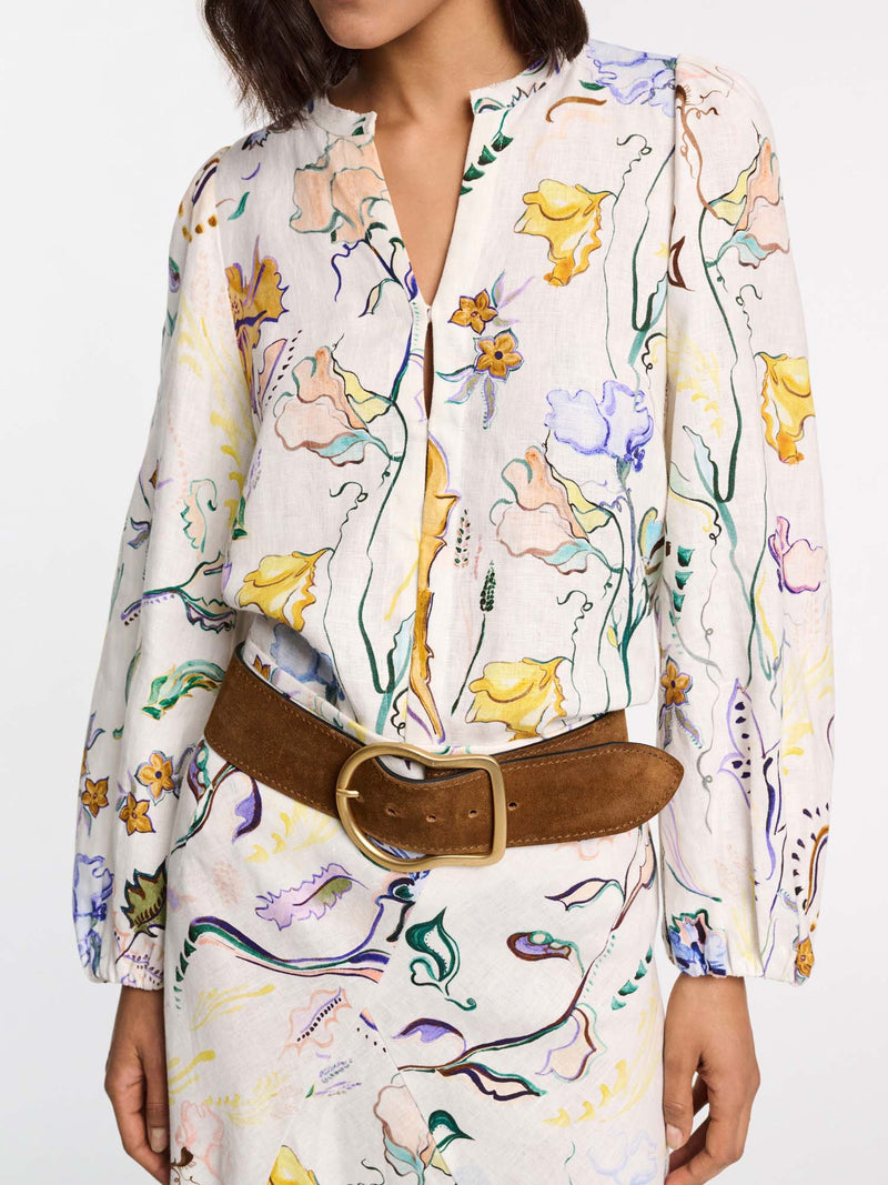 Dorothee Schumacher Floral Power Printed Linen Blouse