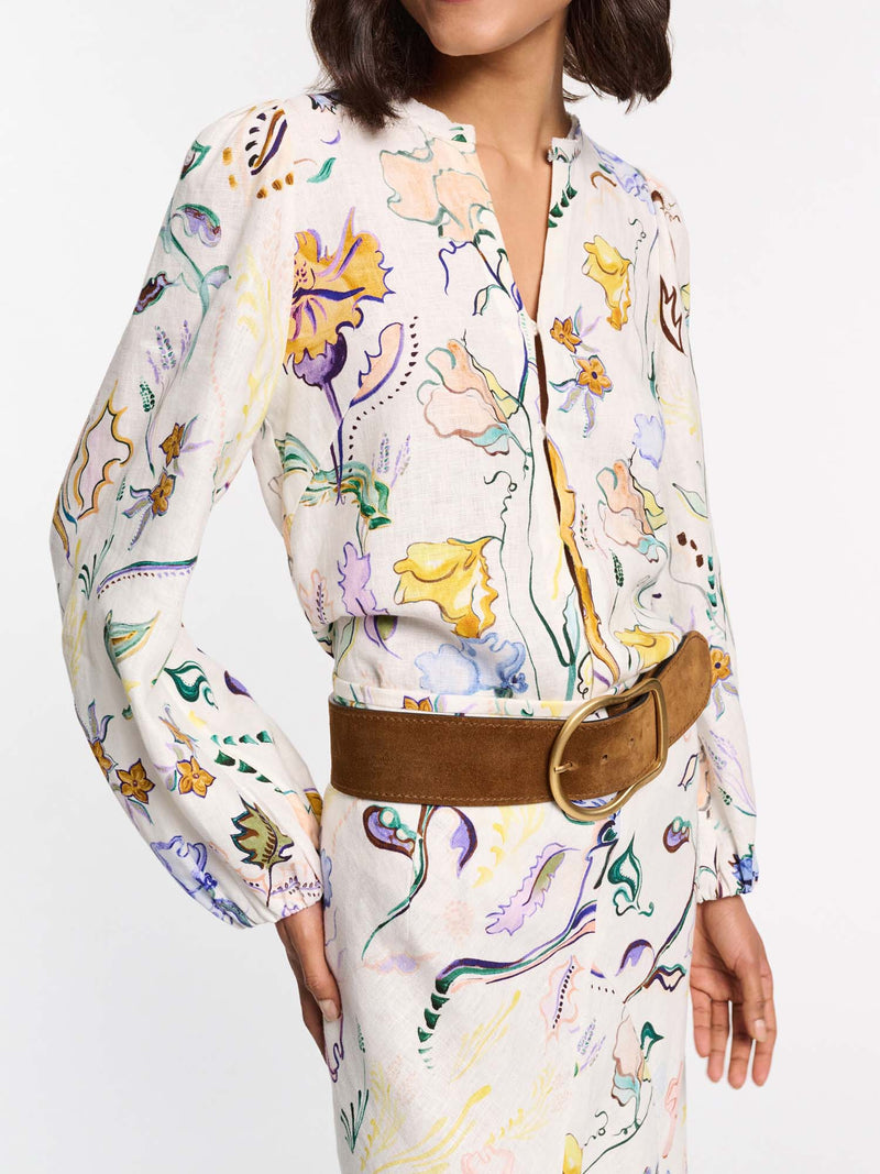 Dorothee Schumacher Floral Power Printed Linen Blouse
