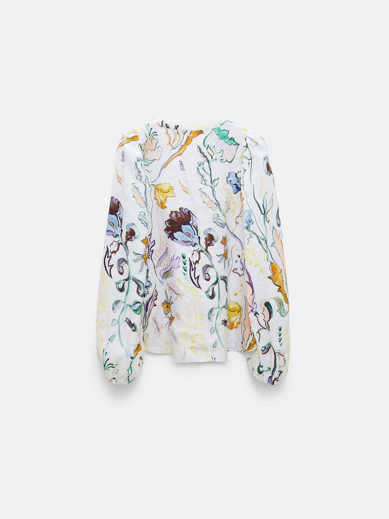 Dorothee Schumacher Floral Power Printed Linen Blouse