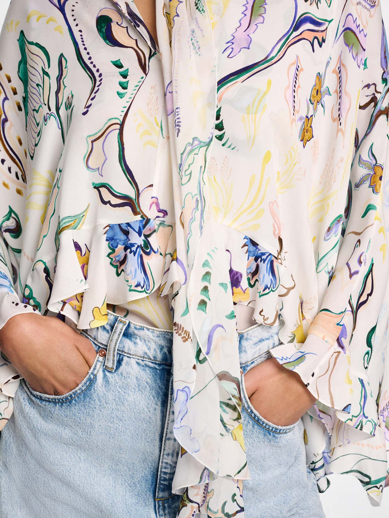 Dorothee Schumacher Floral Twist Tie Detail Blouse
