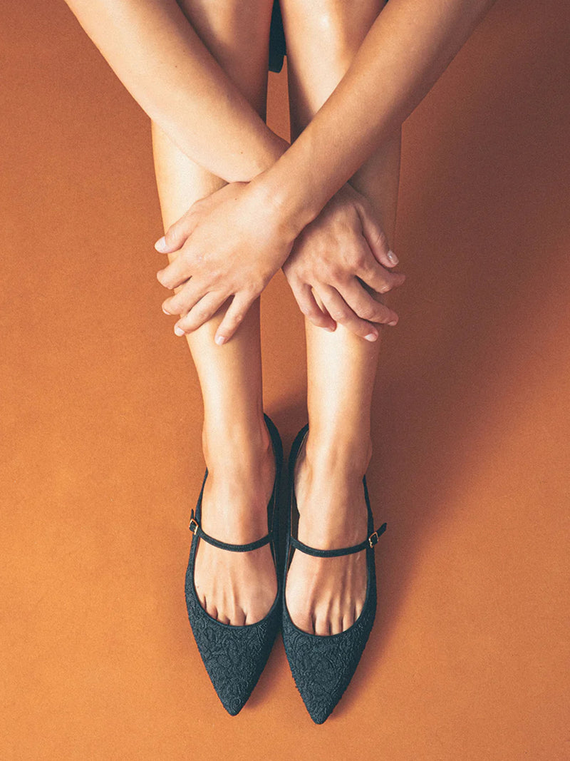 Arteana Genova Mary Jane Raffia Flat
