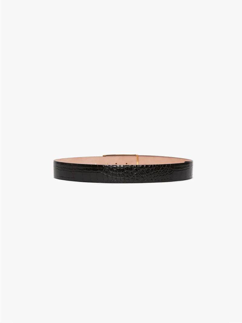 Victoria Beckham Croc Embossed Jumbo Frame Belt