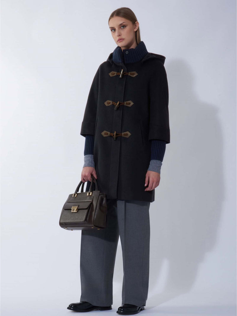 Cinzia Rocca Leather Structured Bag with Metal Closure