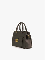 Cinzia Rocca Leather Structured Bag with Metal Closure