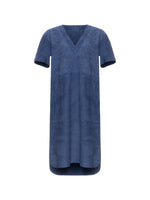 Desa Leather V-Neck Suede Dress