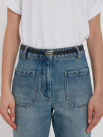 Victoria Beckham Micro Frame Belt in Grained Leather