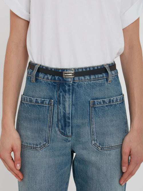 Victoria Beckham Micro Frame Belt in Grained Leather