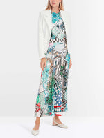 Marc Cain Pleated Printed Midi Skirt