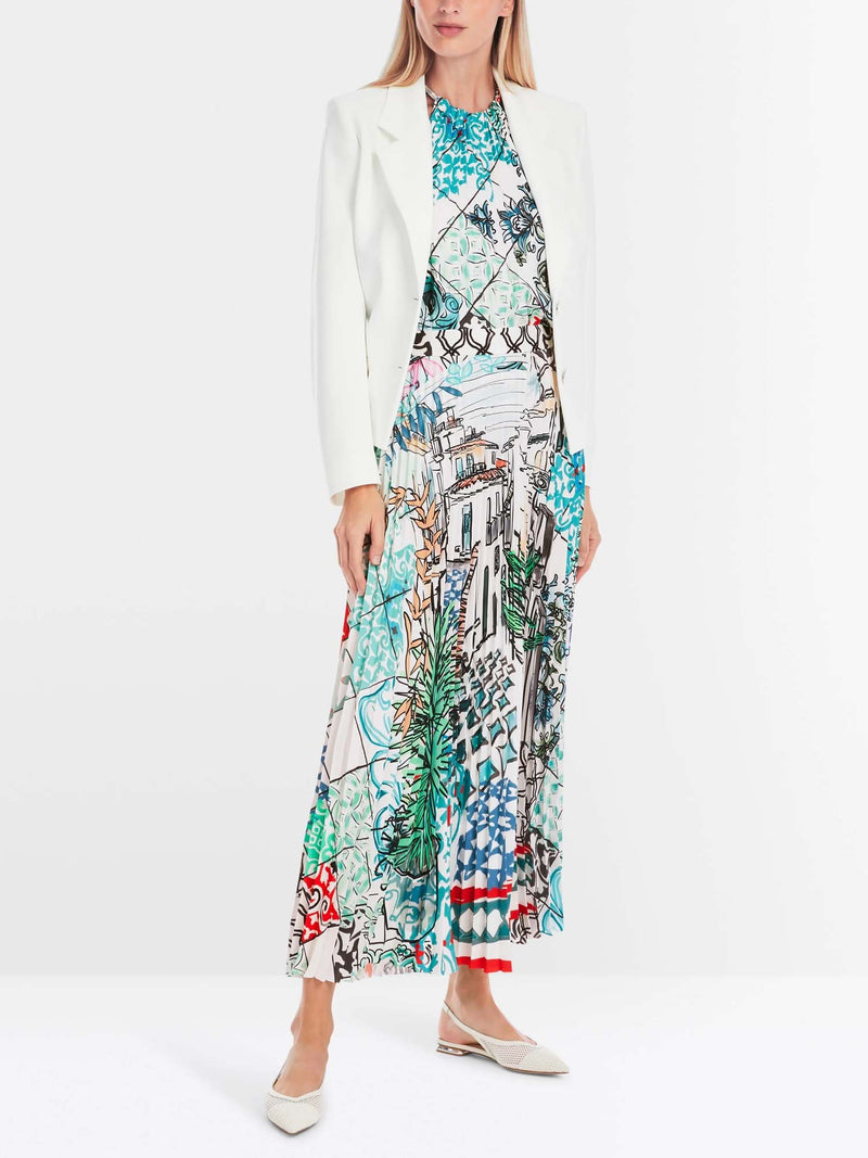 Marc Cain Pleated Printed Midi Skirt